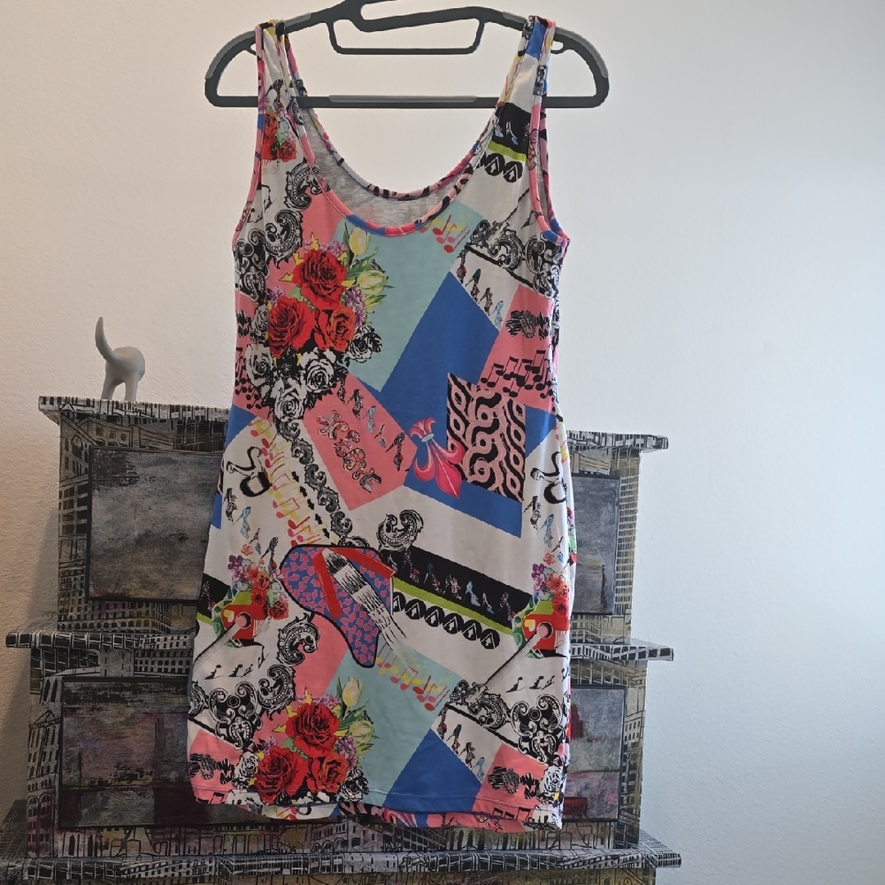United Colors Of Benetton Red and Blue Bodycon Mini Dress